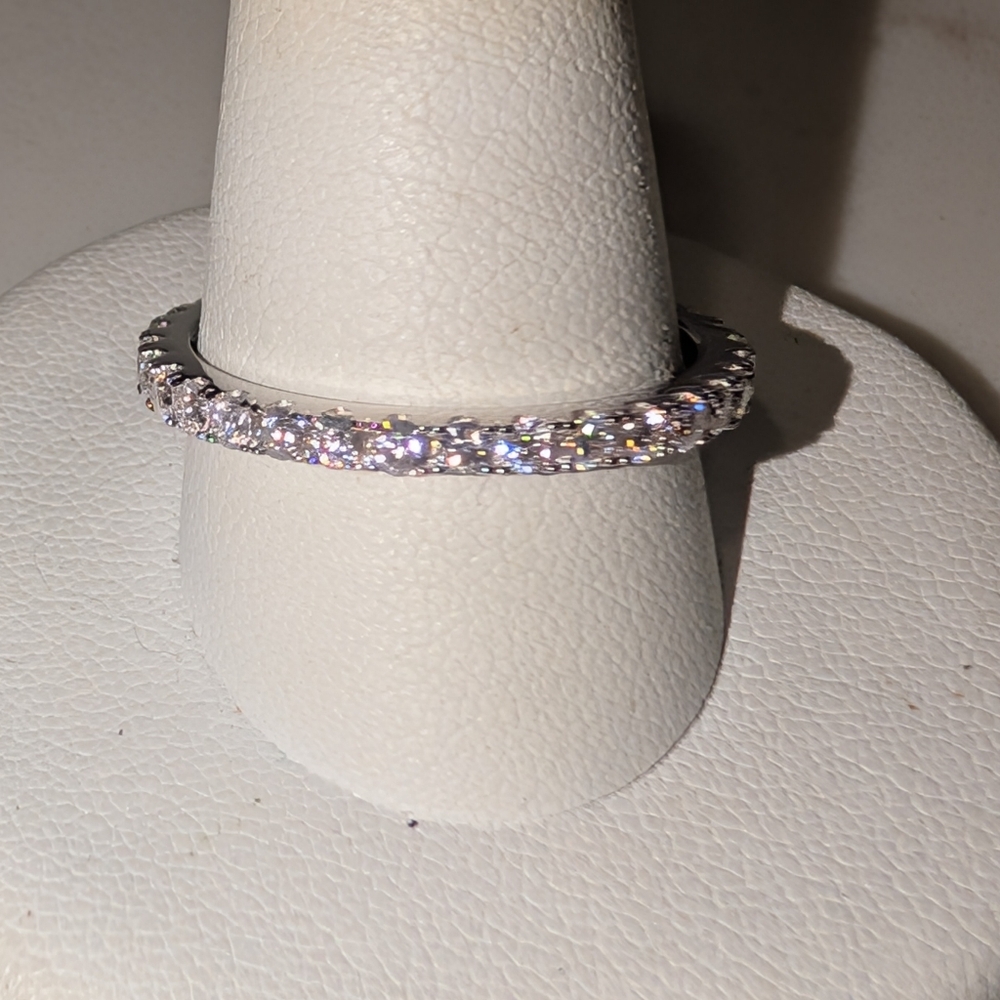 Moissanite Full Eternity Band Sterling Silver 1 cttw. sz-9 - New